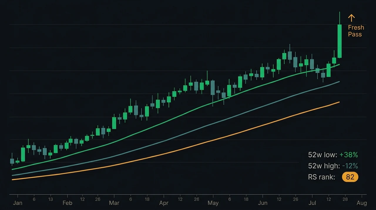 Minervini Trend Template: The 8-Criteria Screen That Identifies Market Leaders